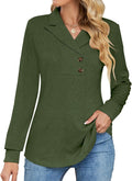 Stylish Micoson Women's Long Sleeve Tunic Tops with Button Detail