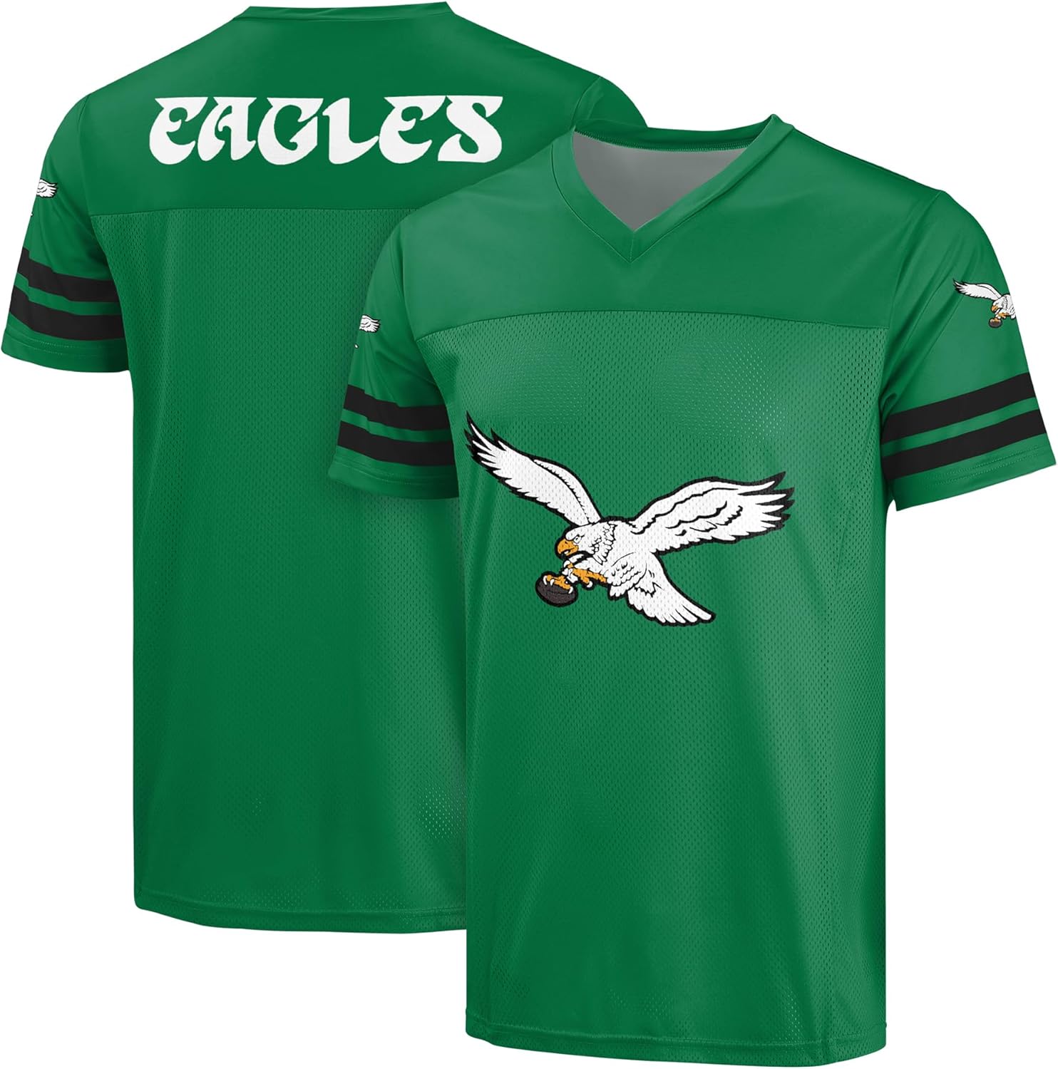 FOCO NFL Men's Throwback Retro Primary Logo Game Day V-Neck Top
