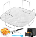 8 inch Square Air Fryer Rack with Food Tong & Oil Brush - Better