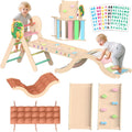 Pikler Triangle Climbing Set with Cushion and DIY Name Stickers