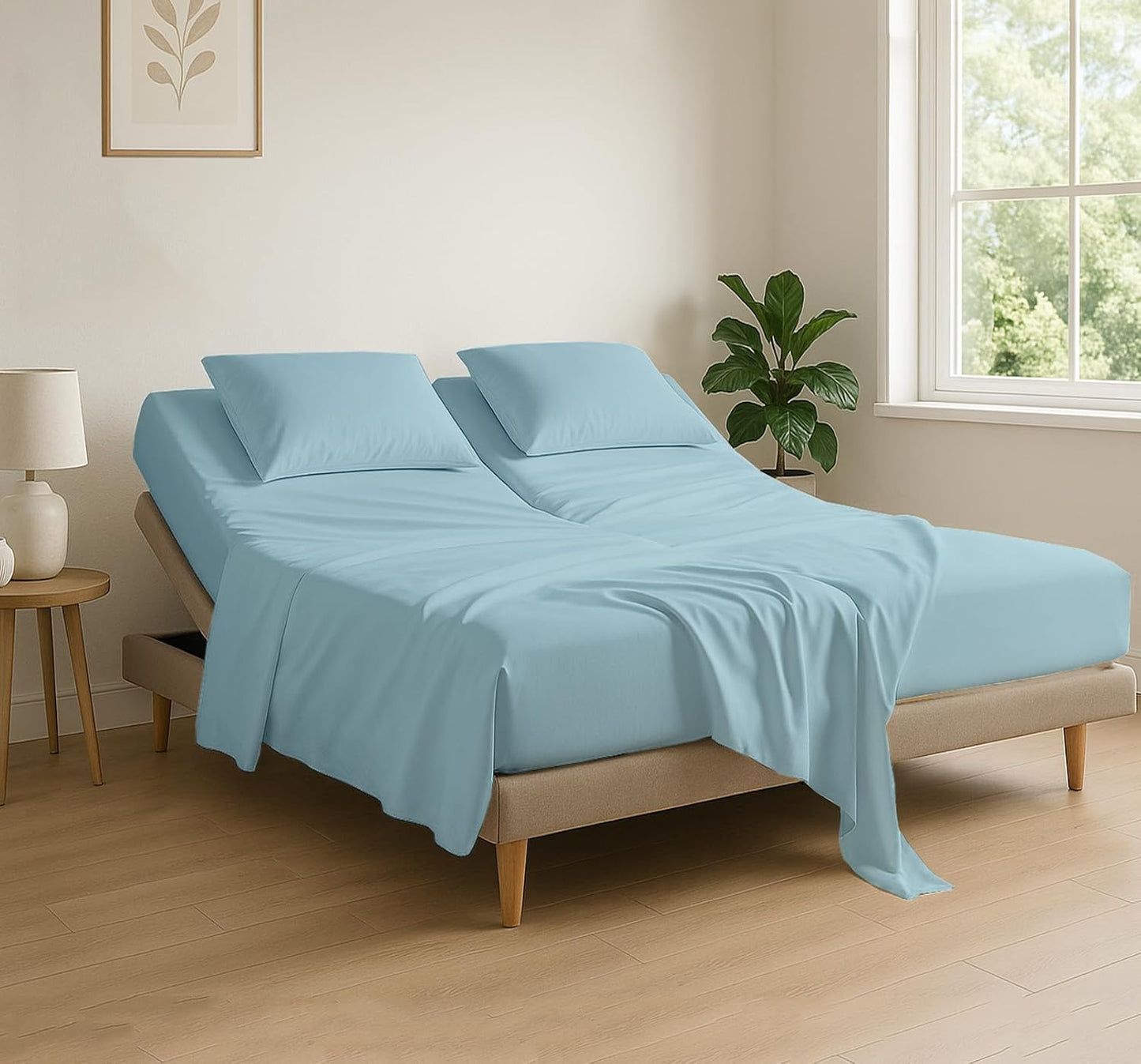 Cottingon 4 Piece Flex Head King Sheet Set for Adjustable Beds
