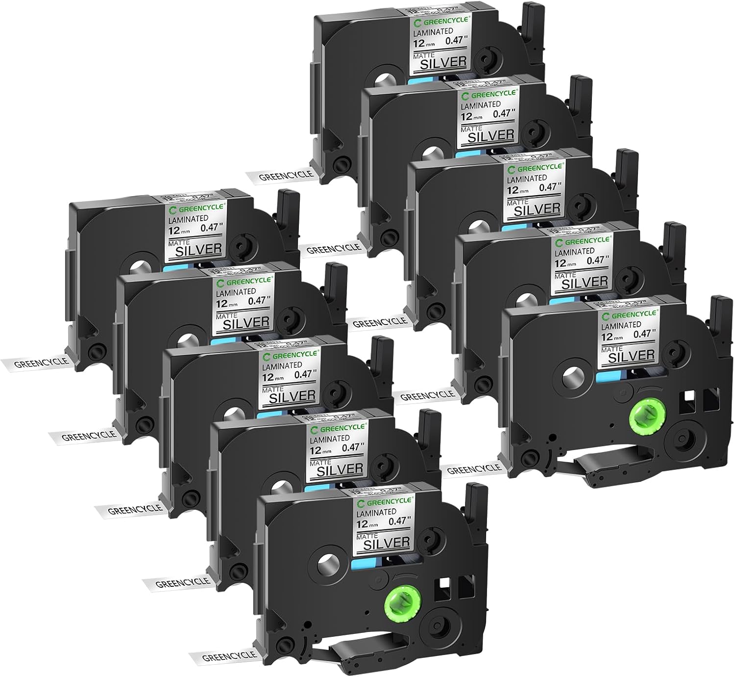 GREENCYCLE Compatible Ptouch TZ TZe M931 12mm Label Tape Pack