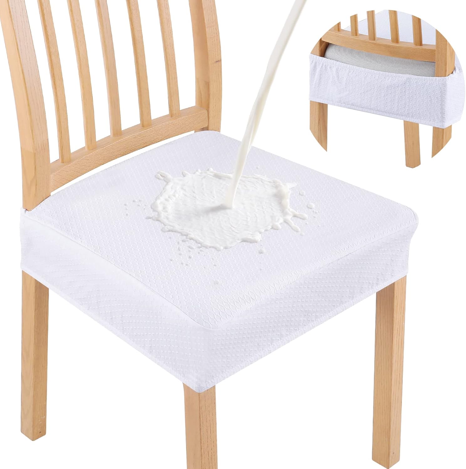 Smiry Waterproof Seat Covers for Dining Room Chairs Set of 6