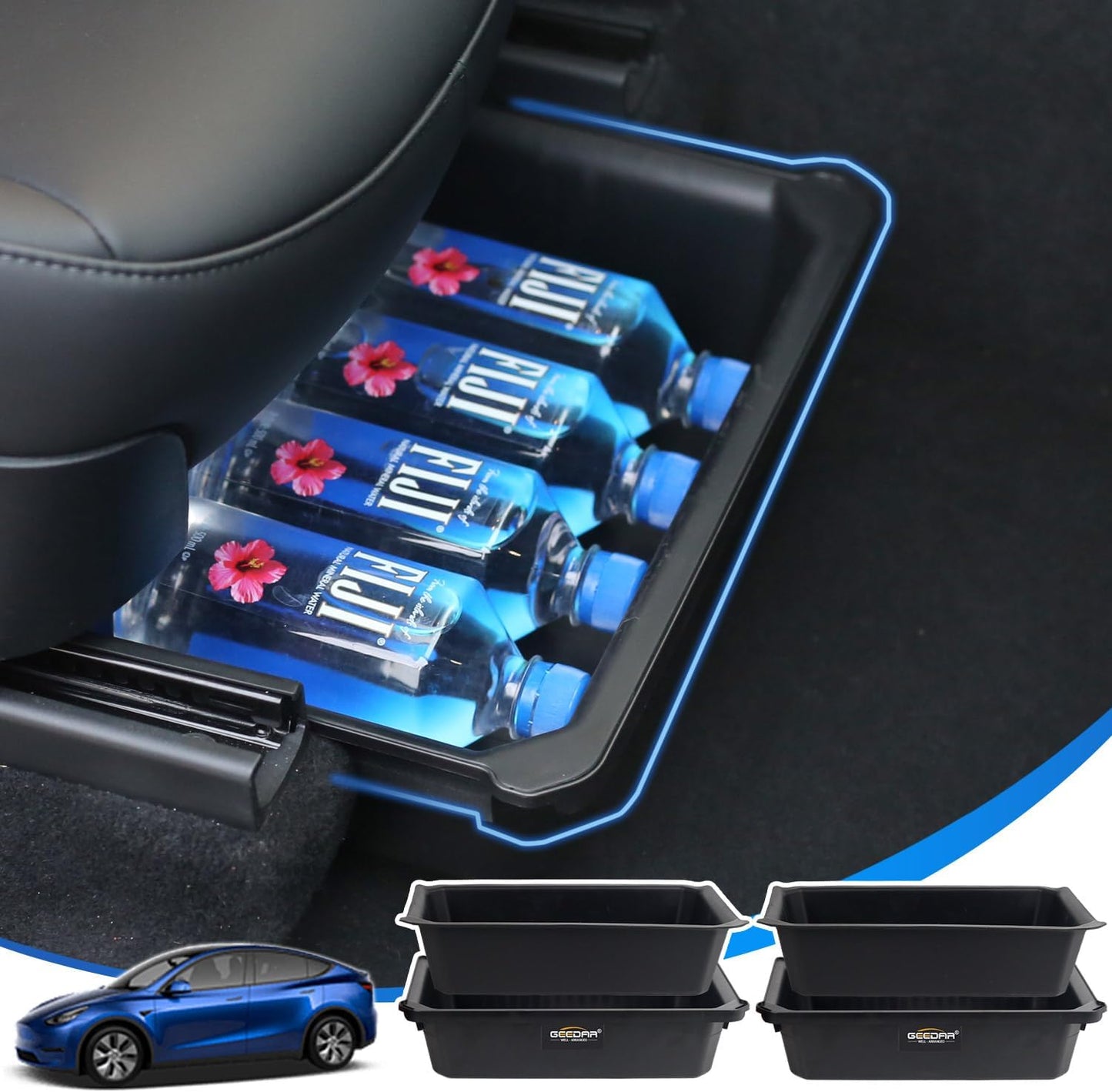 Tesla Model Y Under Seat Storage Box Organizer for 2021-2024