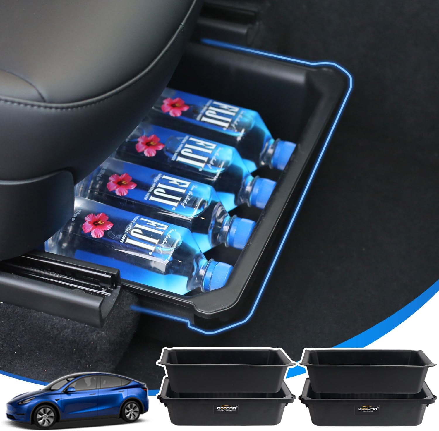 Tesla Model Y Under Seat Storage Box Organizer for 2021-2024