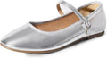 Women's Mary Jane Ballet Flats - Comfortable Round Toe Slip-on