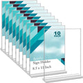 Acrylic Sign Holder 8.5 x 11 - 10 Pack for Displays and Menus