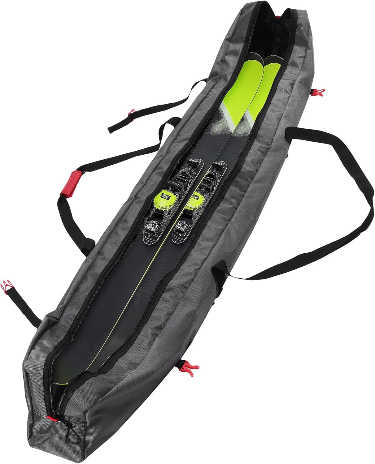 Navaris Ski Bag - Protects 1 Pair Skis & Poles - Durable Design