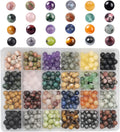 480pcs Natural Round Stone Beads 8mm - 24 Color Gemstone Set