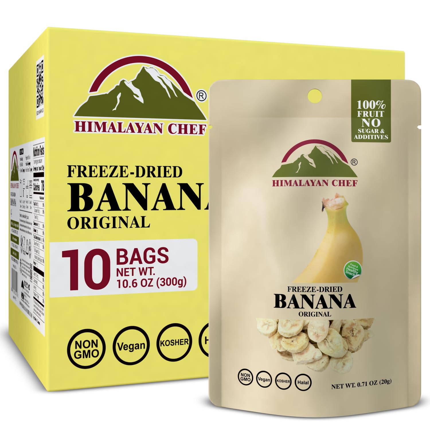 Himalayan Chef Freeze-Dried Banana Crisp - Healthy Snack Option
