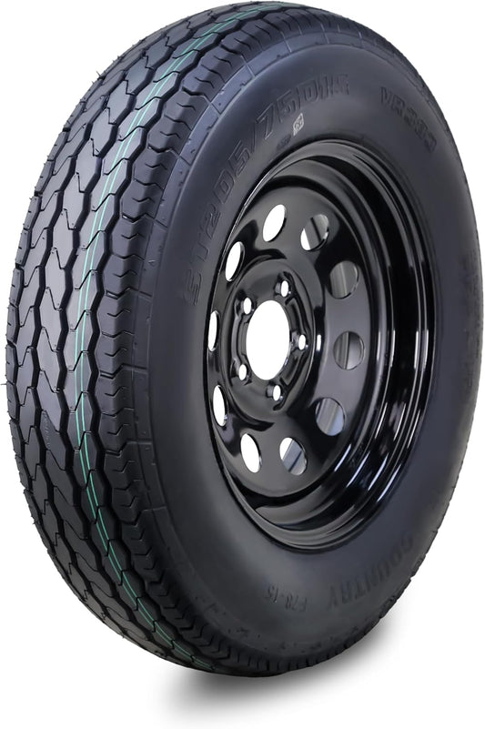 Free Country Trailer Tire Wheel Assembly ST205/75D15 for Safety