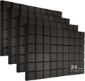 2 in x 12 in x 12 in Acoustic Foam Panels - 24 Pack Sound Control