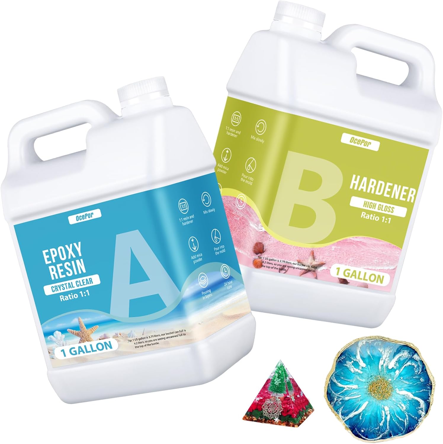 OcePor Epoxy Resin Kit - Crystal Clear Art Casting Solution