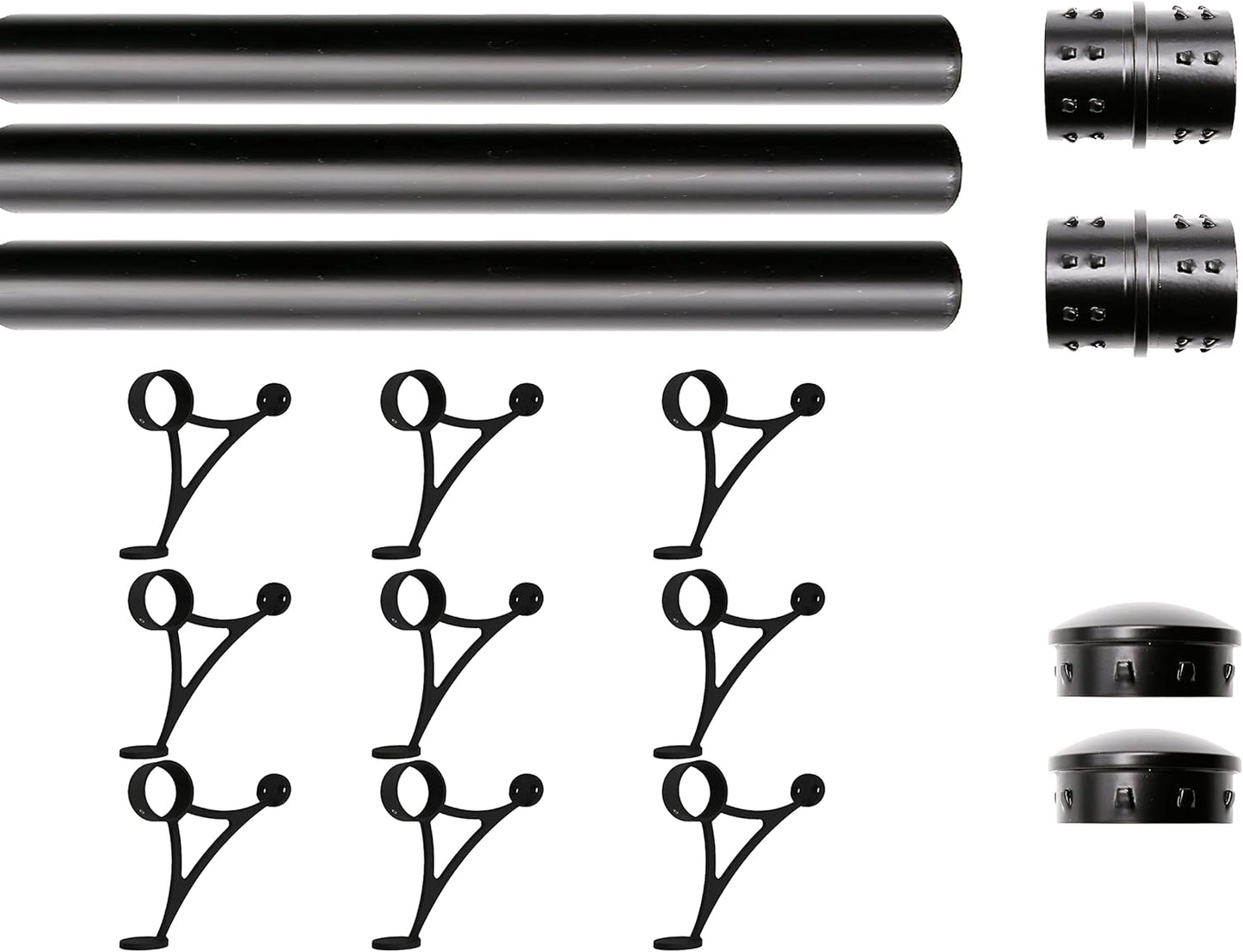 Solid Bar Mount Foot Rail Kit with Matt Black Stainless Steel
