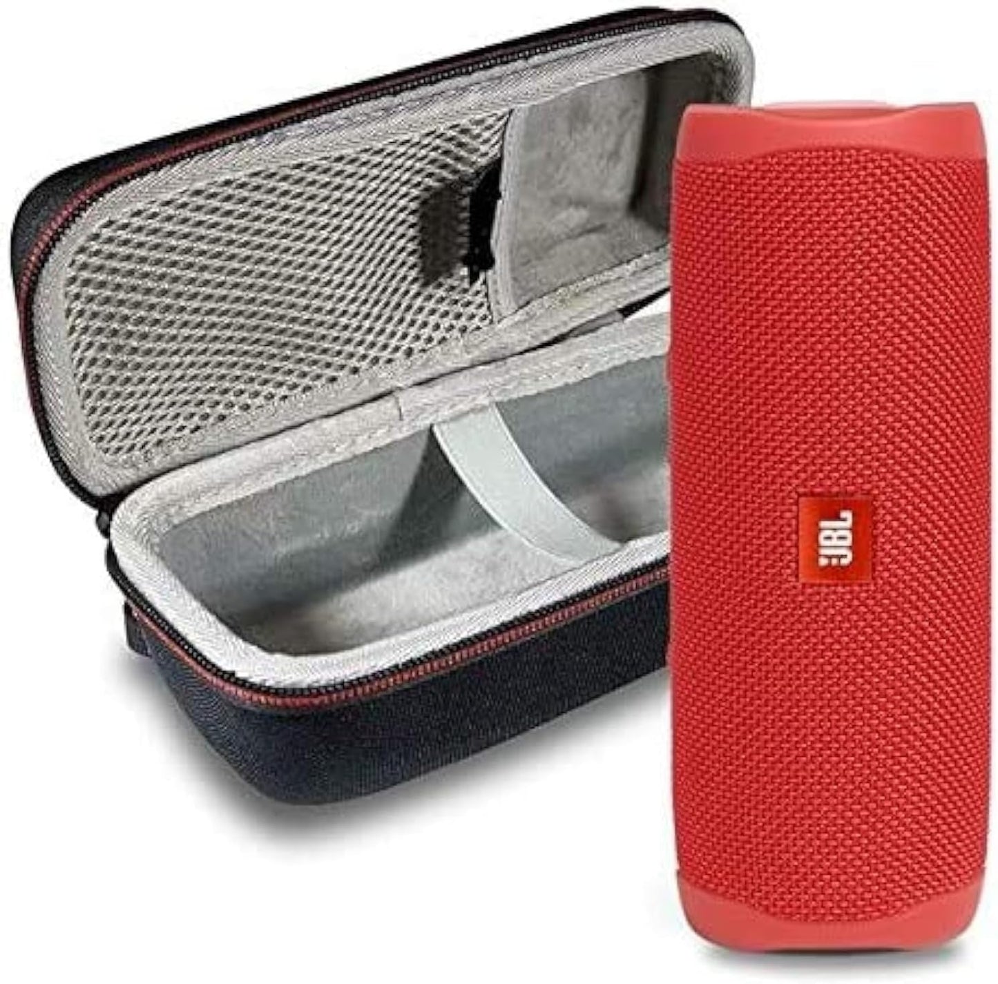 JBL Flip 5 Red Speaker Bundle with IPX7 Waterproof Case