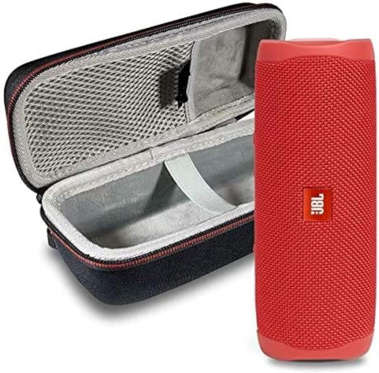 JBL Flip 5 Red Speaker Bundle with IPX7 Waterproof Case