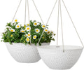 HONEYCOMBED HANGING PLANTER Set of 2 - Large Outdoor Pots (13.2 in)