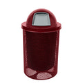 Heavy Duty Round Trash Receptacle with Dome Top - 32 Gallon Burgundy