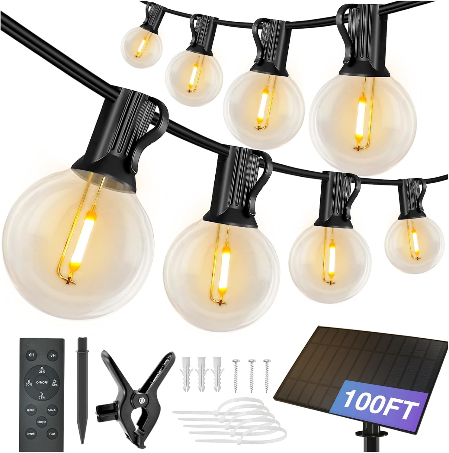 100FT Solar String Lights Outdoor Waterproof for Garden & Patio