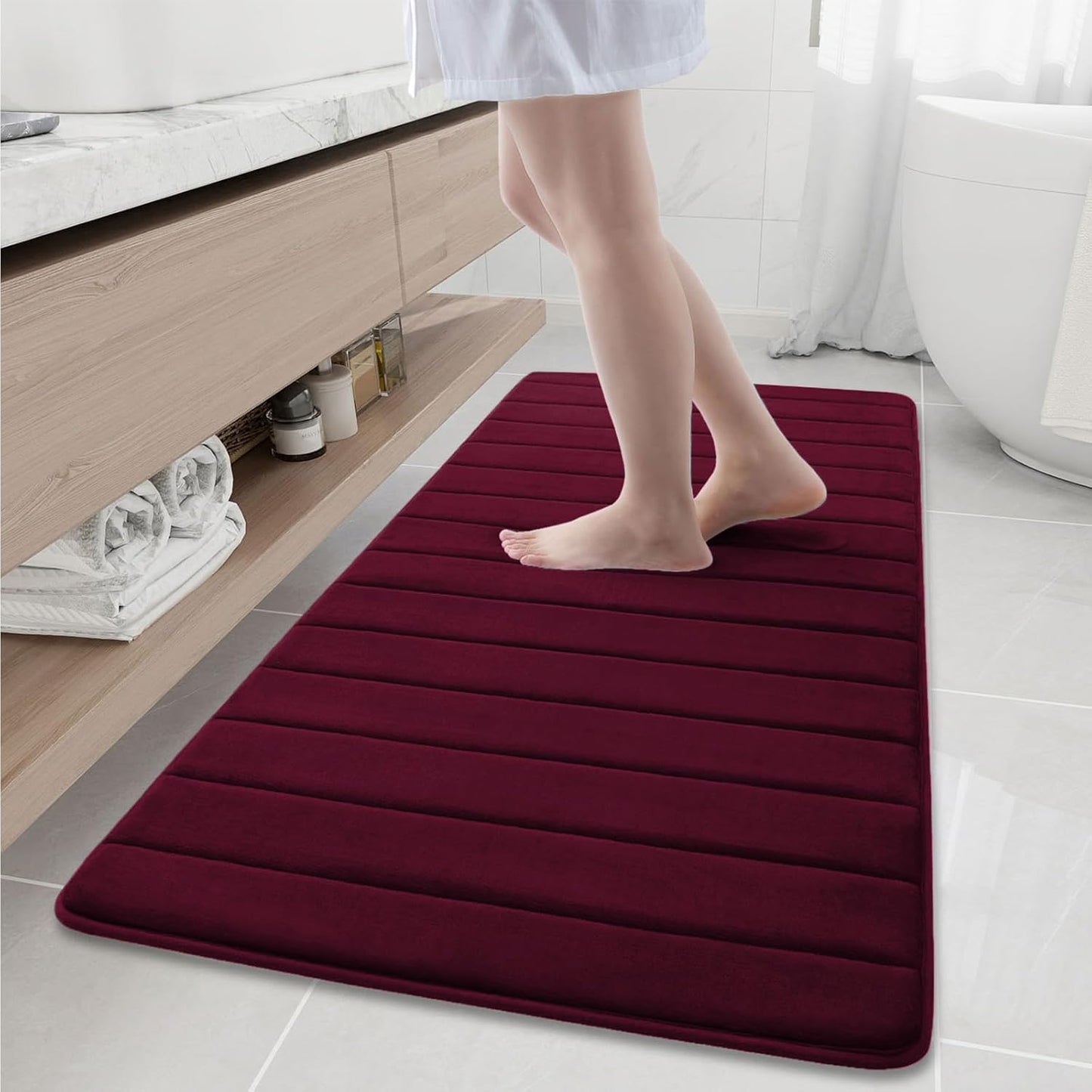 Buganda Memory Foam Bath Mat, Ultra Soft Non-Slip 60in x 24