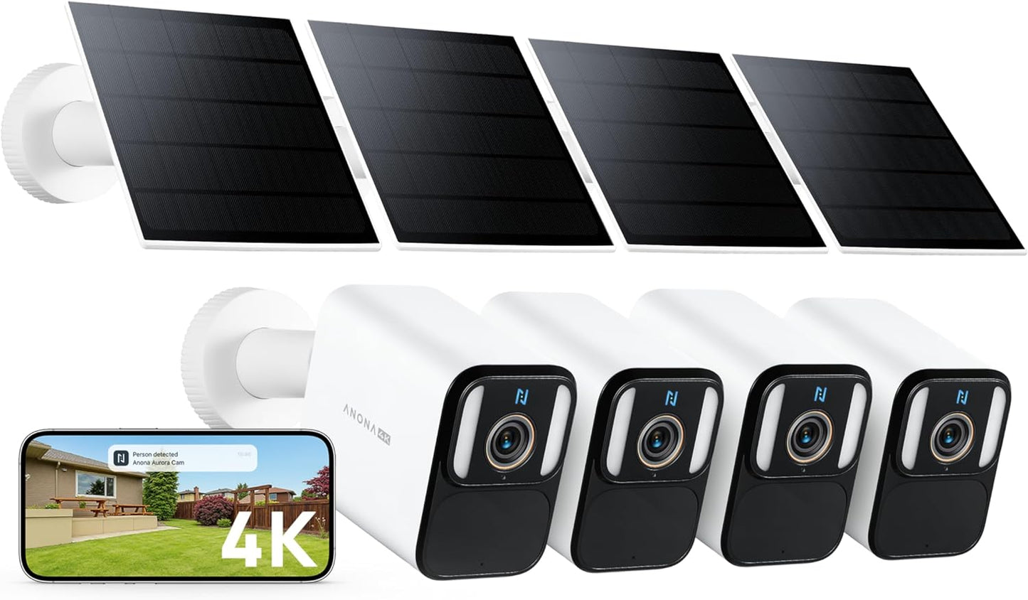Anona Aurora 4K Solar Security Cameras with Night Vision