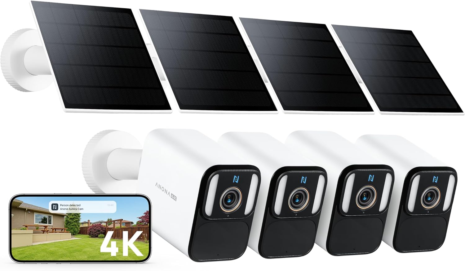 Anona Aurora 4K Solar Security Cameras with Night Vision