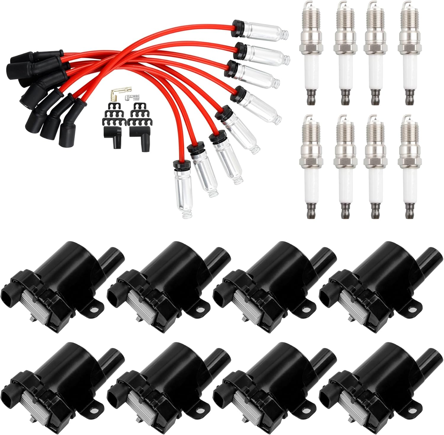 HQPASFY Ignition Coils & Spark Plug Wires Set for Chevy