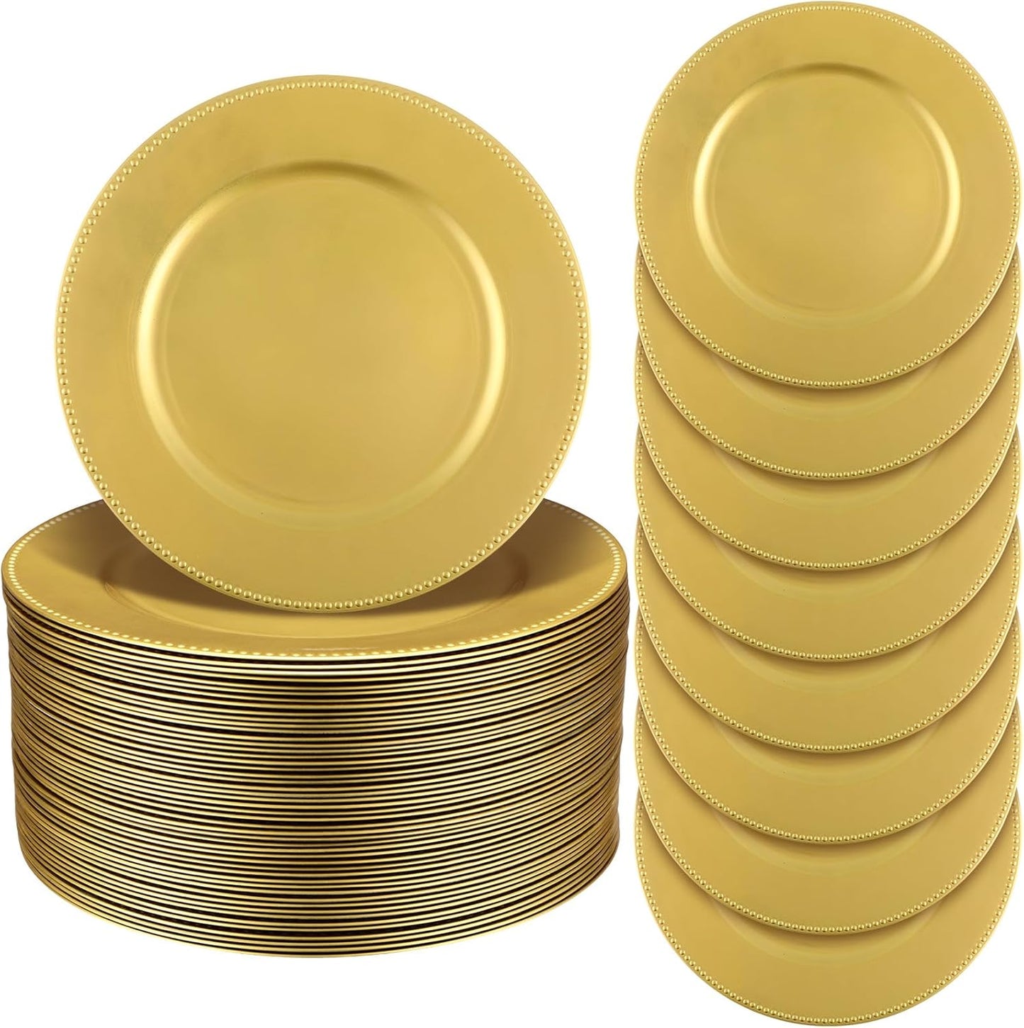 Gold Reusable Charger Plates - Elegant Table Decor