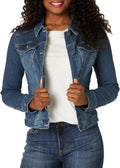 Plus Size Women's Denim Jacket - Classic Fit Stretch Jean Layer
