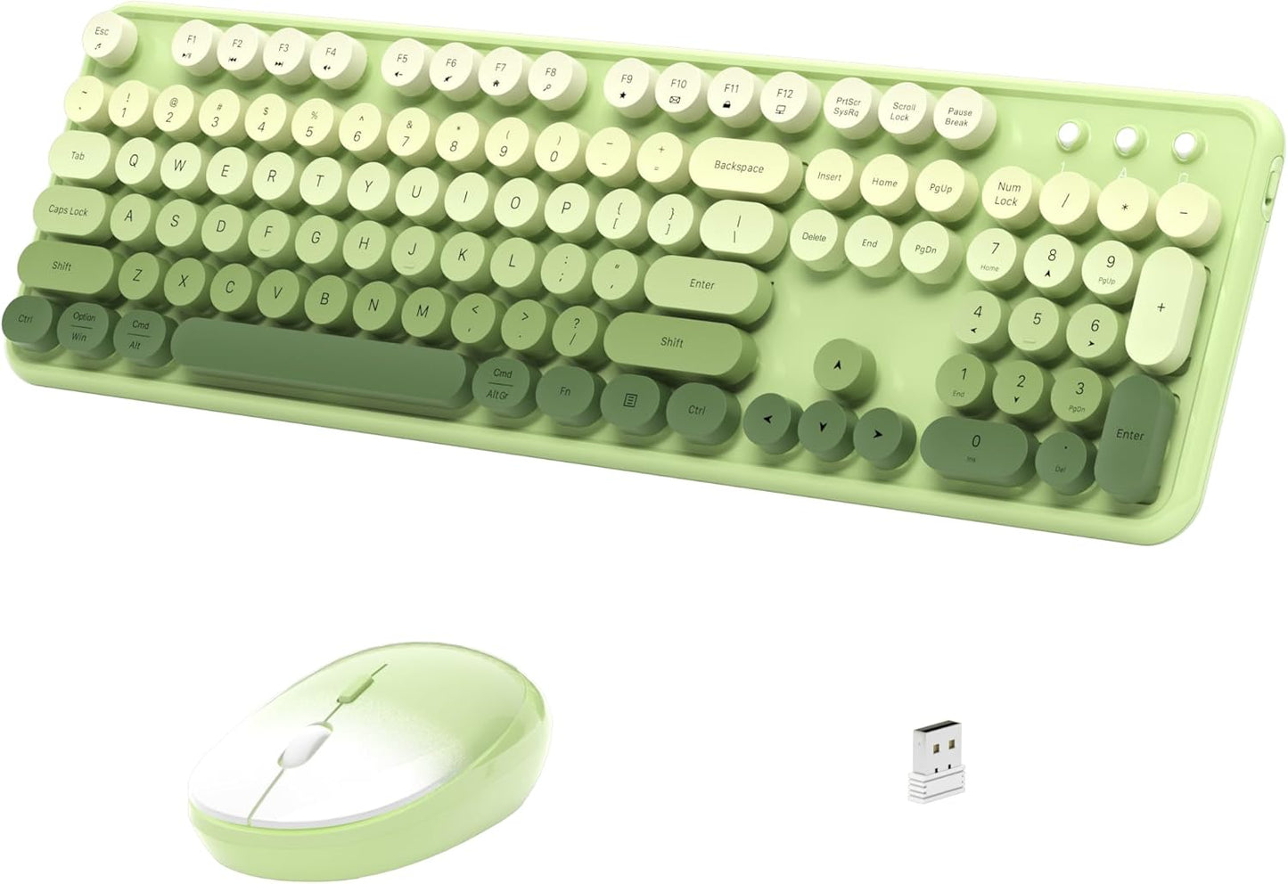 Retro Typewriter Wireless Keyboard - Green Gradient