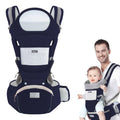 Blue Baby Carrier with Hip Seat 9-in-1 - Ergonomic Hands-Free Carrier