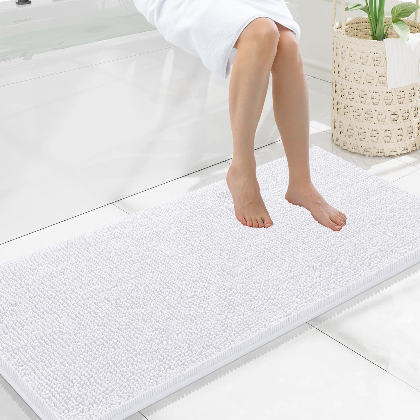 Smiry Luxury Chenille Bathroom Rugs for Ultimate Comfort