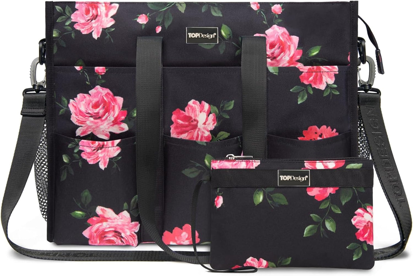 Utility Water Resistant Tote Bag with 22 Pockets for Women