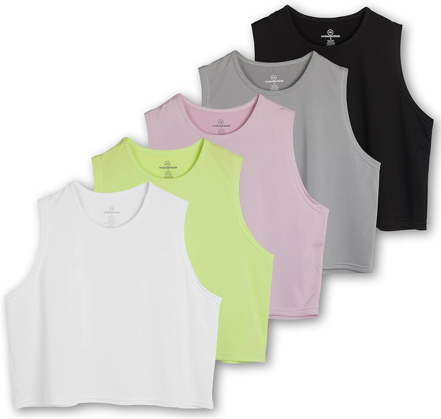 Women's Dry Fit Crop Tank Tops - 5 Pack for Active Lifestyle
