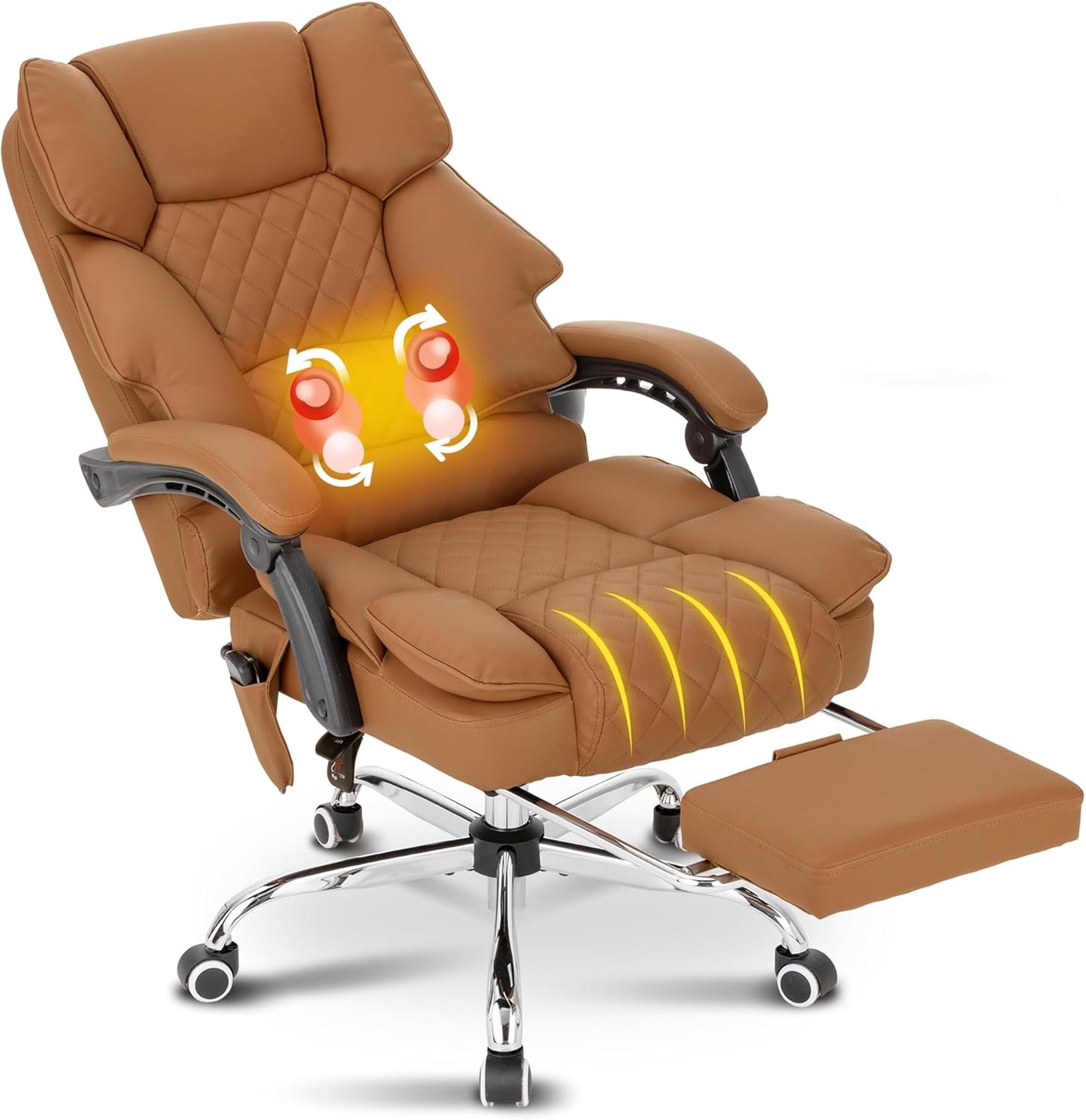 Executive Office Chair: Heated Massage, Reclining, Ergonomic - BOWTHY
