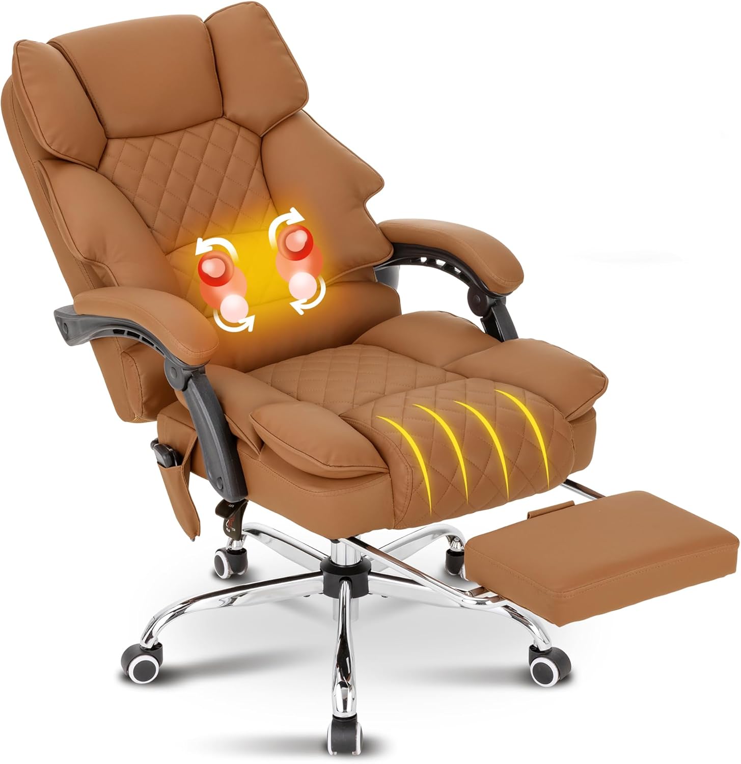Executive Office Chair: Heated Massage, Reclining, Ergonomic - BOWTHY
