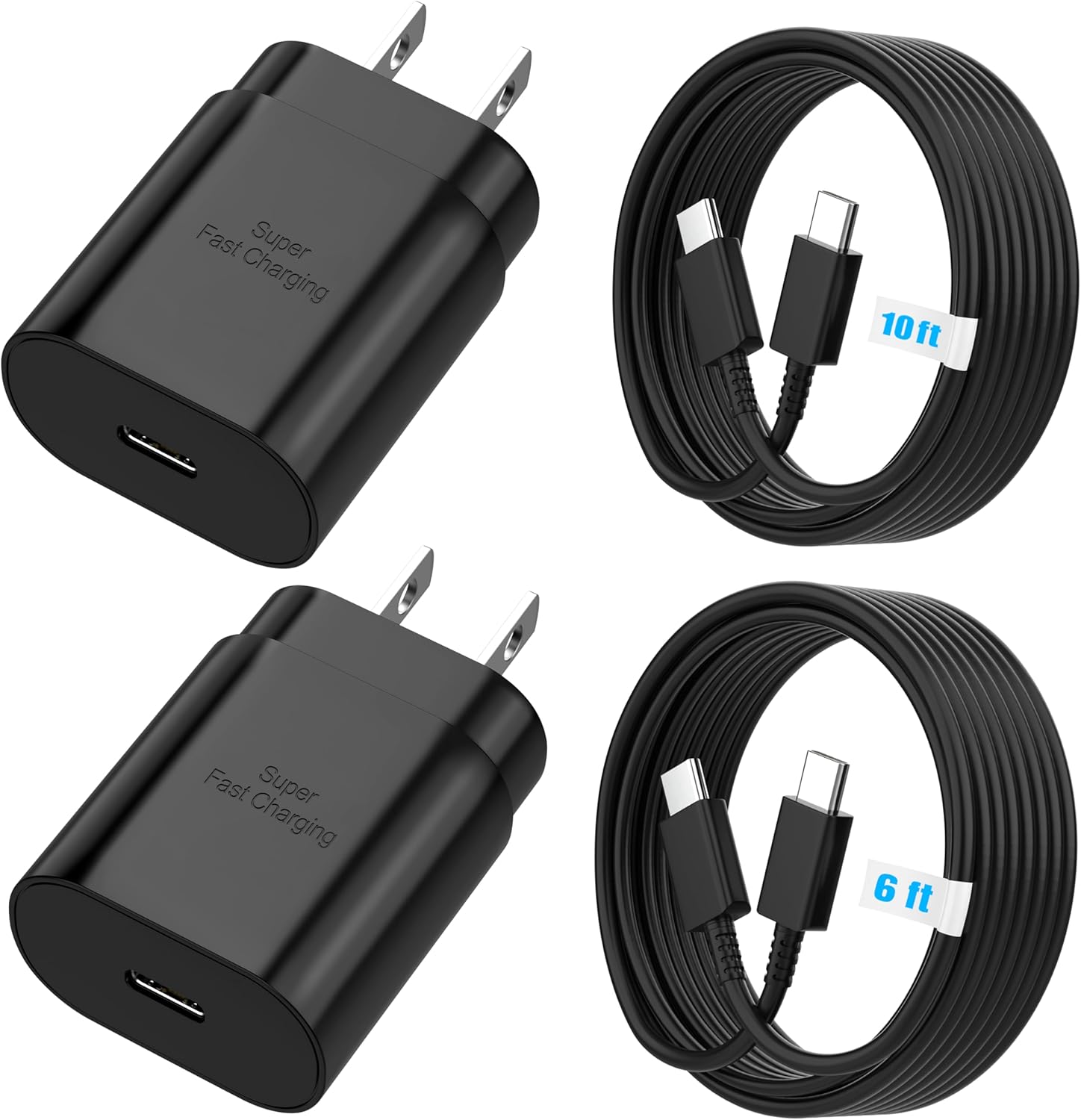 Super Fast 25W Android Charger Duo Pack - Galaxy to iPhone