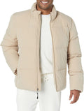 Mens Mock Neck Heavyweight Puffer Coat - Warm, Water-Resistant Fit in