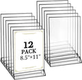 Floroom 12 Pack 8.5x11 in Clear Acrylic Sign Holders - Double-Sided