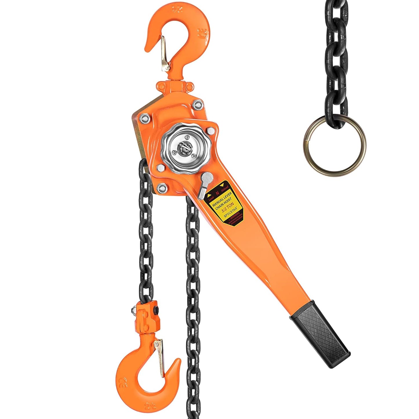 SPECSTAR Lever Chain Hoist 1-1/2 Ton Capacity for Heavy Lifting