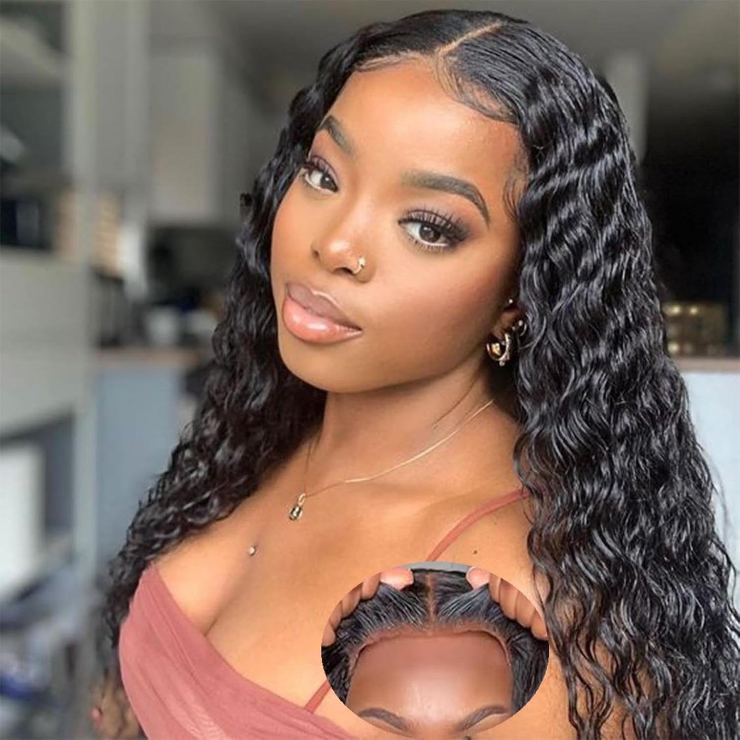 Deep Wave Curly 5x5 HD Lace Closure Glueless Wigs for Women