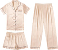 Ekouaer Silk Pajamas for Women Set Satin Pjs Soft Short Sleeve Women's