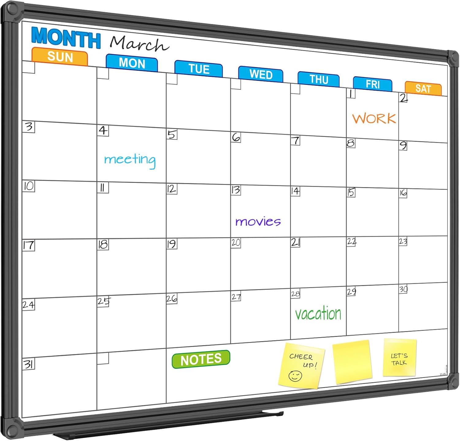 JILoffice Magnetic Dry Erase Calendar Whiteboard for Home Use