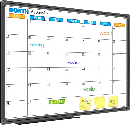 JILoffice Magnetic Dry Erase Calendar Whiteboard for Home Use