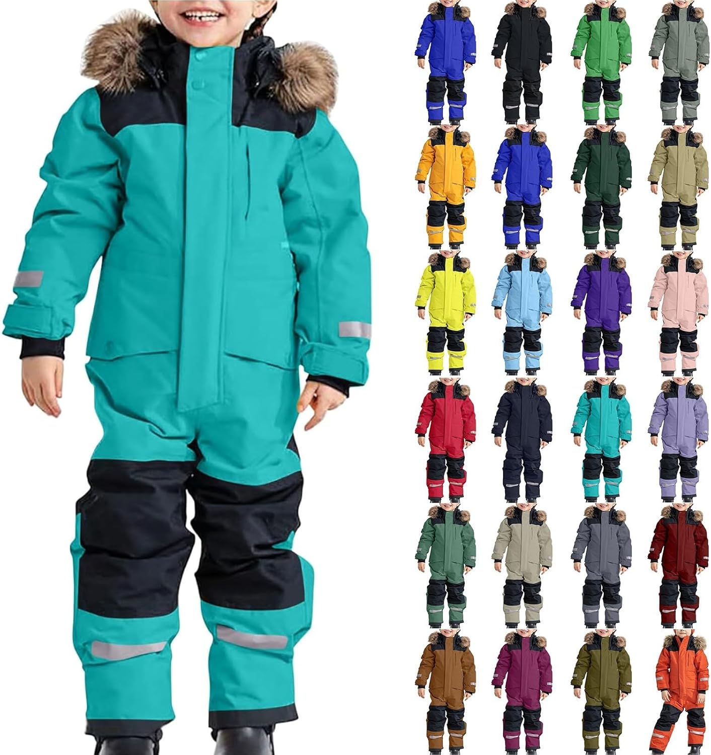 Snow Suit for Kids Boys Girls One Piece Waterproof Snowsuit