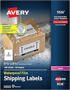 Avery Waterproof Printable Shipping Labels for Reliable Use