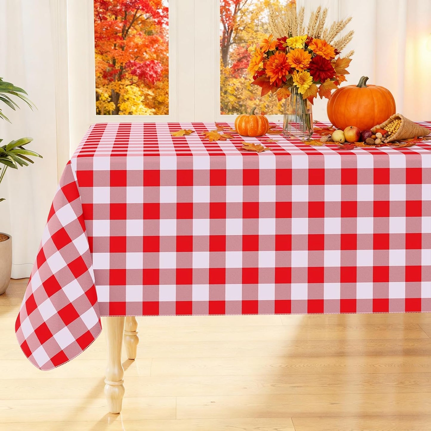 Smiry Rectangle Table Cloth - Waterproof Vinyl Table Cover