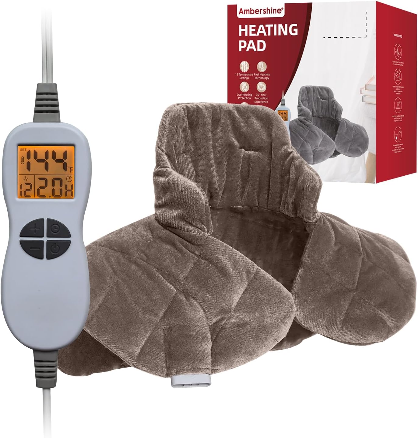 Ambershine Weighted Neck & Shoulder Heating Pad for Pain Relief