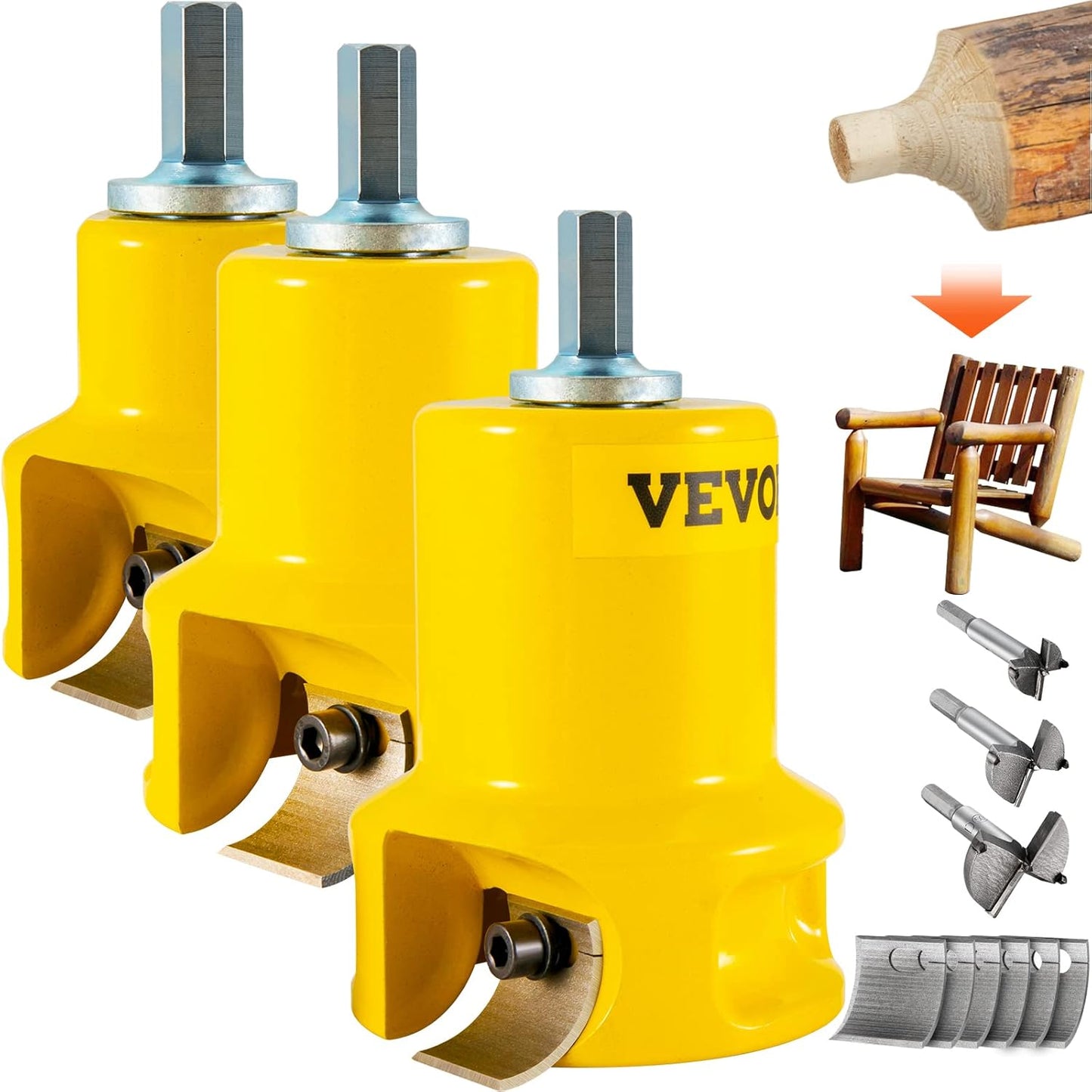 VEVOR Tenon Cutter for DIY Log Furniture with Dual Blades