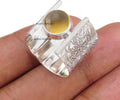 7MM Round Gemstone 925 Sterling Silver Floral Leaves Ring (Style 5FRB)